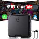 Wireless Carplay Adapter with Netflix YouTube TF Card Plug & Play, Wireless AI Box Car Play Adapter & Android Auto Dongle Easy to Setup, Fits for OEM Wired CarPlay Cars