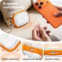 for Airpods Pro 3 Case Clear, Soft TPU Transparent Anti-Yellowing for Apple AirPods Pro 3rd Generation (2025) Case Cover for Men & Women with Keychain, Military-Grade Shockproof, Clear+Orange