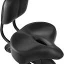 MOONCOOL Oversized Bike Seat with Adjustable Backrest, 13"  11.8" Wide Padded Saddle for Bicycles, Tricycles & Exercise Bikes, Memory Foam & Shock-Absorbing, Waterproof PU, Fits 7/8" Seat Posts (Black)