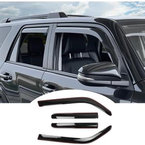 Window Visors Rain Guards for 2010-2024 Toyota 4Runner, Durable Side Window Vent Deflectors Wind Shades for 4 Runner Accessories Black 4 Pcs(Upgrade in-Channel)