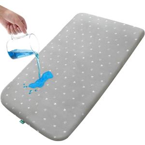 Bassinet Mattress Pad 35" x 20" x 1" Fit for Ezebaby, ANGELBLISS, Airclub, Bold, HARPPA, Besrey, Larex and Other Bedside Sleeper, Waterproof Breathable Baby Foam with Removable Zippered Cover, Grey