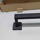 NearMoon Towel Bar, Bath Accessories Premium Thicken Stainless Steel Square Shower Towel Rack for Bathroom, Towel Holder Wall Mounted(1 Pack, Matte Black, 24 Inch)