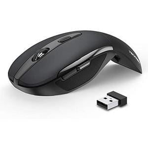 TECKNET Folding Wireless Mouse, 2.4G Travel Mouse Portable 3 Adjustable DPI 2000/1500/1000 Compatible with Notebook, PC, Computer, 2-Year Battery Life