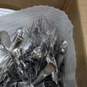 BESTVIP 600PCS Silver Dinnerware Set for 100 Guests, Plastic Plates for Party, 100 Silver Disposable Plates, 100 Dessert Plates, 100 Cups, 100 Spoons, 100 Forks and 100 Knives