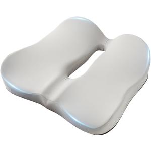 SheRest Seat Cushion, Ergonomic Memory Foam Cooling Cushion, Pressure Relief Suitable for Long Sitting Hours on Office Chairs, Desks, Cars and Airplane Seats, Gray