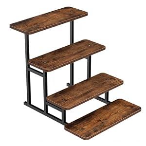Cupcake Stand for 50 Cupcakes 4 Tiered Tray Stand for Food Cookie Wooden Dessert Display Risers for Party Wedding Buffet Stepped Risers Display Stands for Vendor Farmers Market Display, Vintage Brown