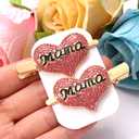 Mothers Day Hair Clip Rhinestone Mama Hairpin for Women Sparkling Heart Mom Hair Barrette Elegant Mothers Day Hair Accessory Gifts (Pink MAMA)