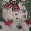 Artoid Mode Snowman Birds Trees Christmas Table Runner, Seasonal Silver Winter Holiday Kitchen Dining Table Decoration for Home Party Decor 13 x 36 Inch