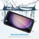 Lanhiem for Samsung Galaxy S23+ Plus Case, IP68 Waterproof Dustproof Case with Built-in Screen Protector, Rugged Full Body Shockproof Protective Cover for Galaxy S23 Plus 6.6 Inch, Black/Clear