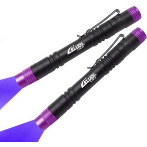 Black Light, 365nm UV Flashlight, Portable LED Flashlight, Mini Light for Pet Urine Detection, Handheld UV Flashlight for Resin Pet Urine Nails Money Pack of 2