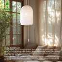 Plug in Pendant Light, 20 Inch Japandi Linen Hanging Lamp with 15.5 ft Cord, Boho Beige Fabric Pendant Light with E26 Socket for Bedroom Living Room Corner Apartment, Bulb Not Included