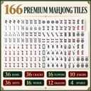 mah jongg sets Set with mahjong table（19inx19inx9in）– 166 Tiles (1.18x0.866x0.543in), 4 Clear Racks with Pushers, 4 Dice, 2 Rulebooks, Carry Bag, Full Kit for Home & Travel,travel mahjong set, 30x22x13.8 Millimeters