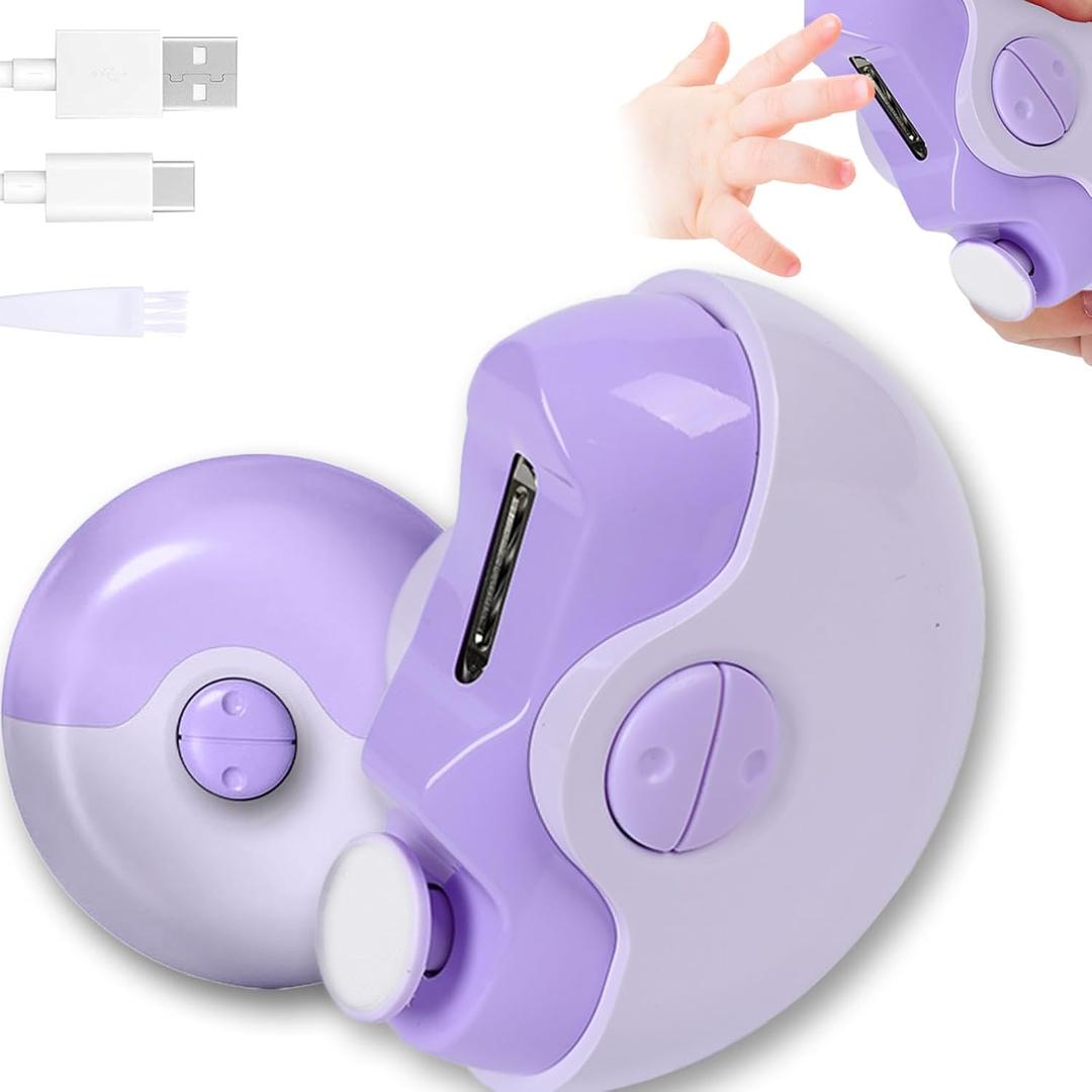 2 in 1 Electric Polishing Automatic Nail Clippers, Electric Nail Clipper,Electric Nail Trimmer with 2 Adjustable Speeds,Professional Fingernail Toenail Clipper Cutters for Seniors,Kids,Adults(Purple)