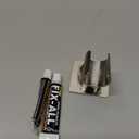 Shower Head Holder All Metal Handheld Shower Wand Bracket Adhesive Shower Wall Mount Holder Brass Shower Spray Holder Brushed Nickel, Drill Free Glue Installation