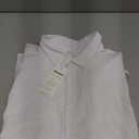 JEKAOYI Mens Casual Long Sleeve Cotton Linen Shirts Buttons Down Solid Plain Roll-Up Sleeve Summer Beach Shirts White (L)