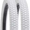 YUNSCM 2-PCS 16" Bike Tires 16x1.95/53-305 (White) Compatible with Kid Bike 16 x 1.95 All-Terrain Directional Tread Bicycle Tires
