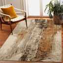 Liora Manne Marina Indoor/Outdoor Power Loomed Synthetic Blend Low Profile Area Rug - Contemporary Graphic Casual Southwestern Colorful (Moderne Bronze) (3'3" x 4'11")