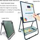 ADDXINHDry Erase Easel Whiteboard 18'' x 24 ''Double Sided Magnetic Art White Board Height Adjustable U-Stand for Home Office whiteboard (Black)