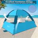 COMMOUDS Beach Tent Sun Shade for 3/4/6/8 Person, UPF 50+ Beach Sun Shelter Canopy Tent, Lightweight, Easy Set Up and Carry