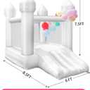 iLink-outer White Bounce House Indoor Outdoor Bouncy Castle for Kids Ages 3-8 Oxford Toddler Bounce House with Slide Balloon & Blower for 2 Kids,103 x 71 x 90 inch,Children's Birthday Party Gifts