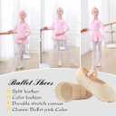 Ballet Shoes for Girls, Canvas Dance Practice Slippers No-Tie Sole Yoga Gymnastics Shoes(Toddler/Little Kid/Big Kid) (Beige)