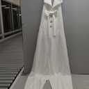 Women's formal elegant and sexy straight pants business party jumpsuit (4469/White) M