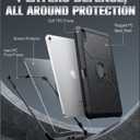 MoKo for iPad (A16) 11th/10th Generation Case 2025/2022, Heavy Duty Shockproof Dual Layer Full Body Protective Cover, Built-in Screen Protector and Kickstand for iPad 11/10.9 Inch,Black