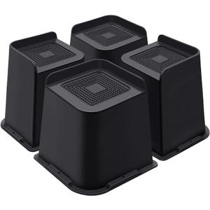 Bed Risers 6 Inch Heavy Duty, Furniture Risers for Bed Desk Table Sofa Couch Oversized Bed Lifts Risers, Support up to 5000 Lbs(4 Pack Black)