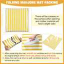 Drydiet Mahjong Mat for Table 31.5 x 31.5 Inch American Mahjong Mat with Carrying Bag, Non-Slip Noise Reduction Table Item for Family Poker Domino Board Game Night & Party Use(Yellow Striped)