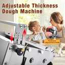 40.6" x 22.8" Dough Sheeter Machine, Manual Dough Roller with 56 Thickness Settings, 0-25mm Adjustable Stainless Steel Dough Sheeter for Pizza Dough, Pastry, Croissant, Bread & Bakery Making