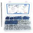 660 PCS Pocket Hole Screws Assortment Kit, 5 Sizes #8 x 1, 1-1/4", 1-1/2", 2", 2-1/2",Square Drive Self Tapping Coarse Thread Wood Screws Set, Blue Coated and Zinc Coated, Drive Bit Included