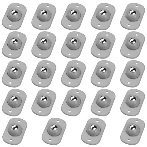 TRVL FIELDER Self Adhesive Caster Wheels, Rollers for Kitchen Appliances, 360° Swivel Mini Universal Wheel Roller Casters, Sticky Pulley for Trash Can, Storage Box, Small Furniture (Gray - 20 Pcs)