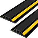 2 Pcs 1.25" High Universal Garage Threshold Seal Strip Flexible Total Length 8'3" Garage Door Flood Bottom Barrier Seal DIY PVC Weather Stripping Replacement, Not Include Adhesive