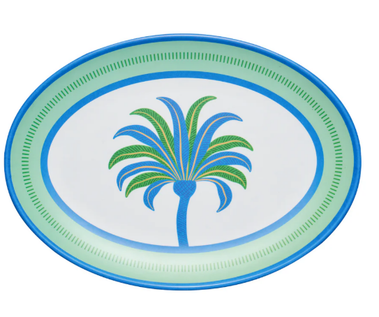Preppy Palm Melamine Serving Platter 13.75x9.8in.