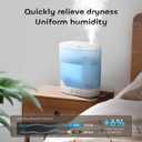 YOGIN Air Humidifier for Bedroom, 3L Top-Fill Cool Mist Humidifier & Essential Oil Diffuser, Ultra-Quiet <24dB, Smart Humidity Control, Up to 40H Runtime
