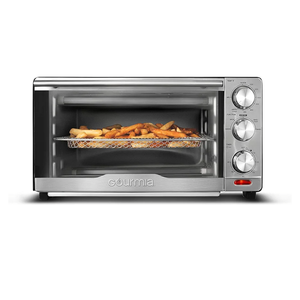 Gourmia GTF7350 6-in-1 Multi-function, Stainless Steel Air Fryer Oven - 6 Cooking Functions - Fry Basket, Oven Rack, Baking Pan & Crumb Tray