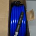 100FT Pressure Washer Sewer Jetter Kit, 5800 PSI Water Jet Drain Cleaner Hose with Corner Rotating Button Nose Nozzle, 1/4 Inch NPT, Kit Includes Sewer Jetting Nozzles and Spanner Handle Strap