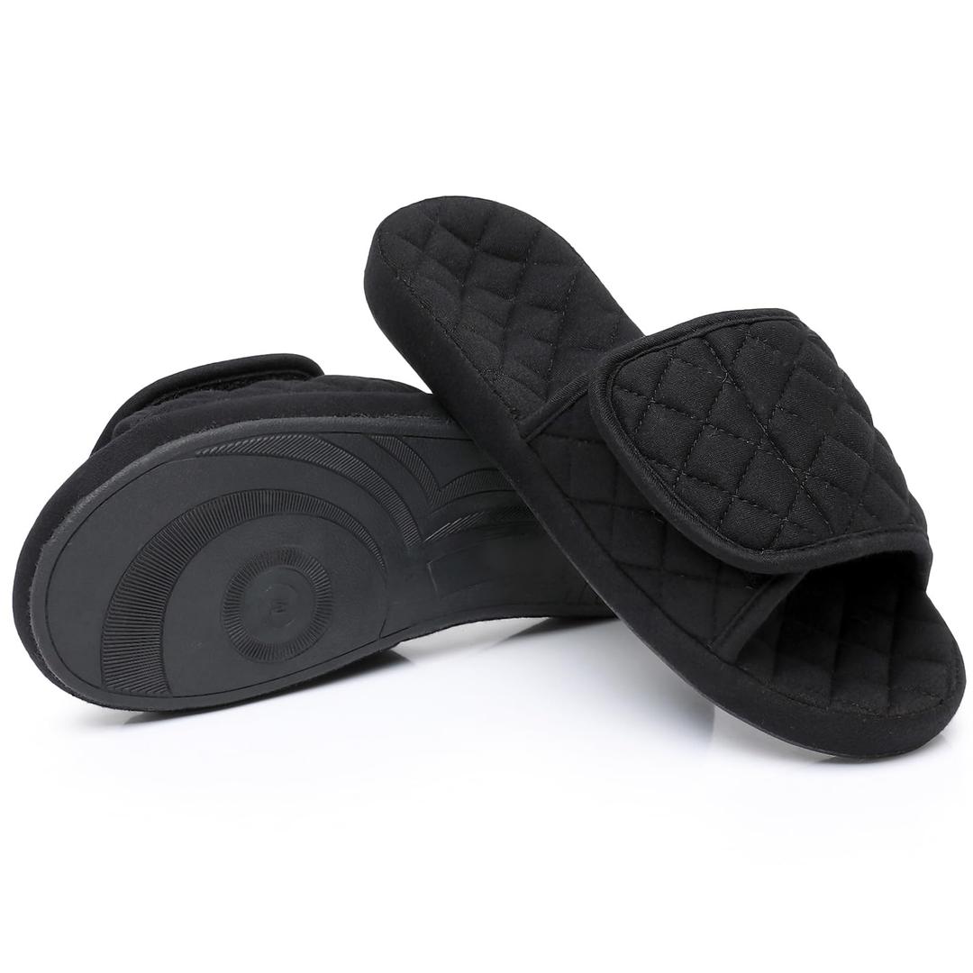 Git-up Womens Orthotic Slippers with Arch Support for Plantar Fasciitis Pain Relief,Open Toe Adjustable Memory Foam Slide House Slippers