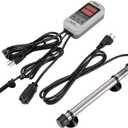 hygger 100W Titanium Aquarium Heater for Salt Water and Fresh Water, Digital Submersible Heater with External IC Thermostat Controller and Thermometer, for Fish Tank 10-25 Gallon
