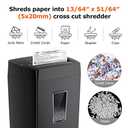 Bonsaii 12-Sheet Cross Cut Paper Shredder, 5.5 Gal Home Office Heavy Duty Shredder for Paper, Credit Card, Mail, Staples, with Transparent Window, High Security Level P-4 (C275-A)