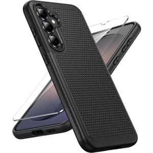 FNTCASE for Samsung Galaxy S26 Plus Case: Military Grade Drop Protection, 14ft Drop Tested, Screen Protector Included, Anti-Slip Anti-Fingerprint Dual Layer Shockproof Phone Case Cover(Black)