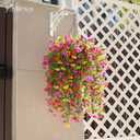 Artificial Hanging Flowers for Outdoors, 4PCS UV Resistant Artificial Outdoor Flowers, Silk Flowers for Outside Patio Porch Front Yard Window Garden Indoor Decor(Spring Color,4PCS)
