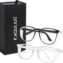 Aqulius 2 Pack Stylish Safety Glasses Goggles, Scratch Resistant, Safety Glasses for Women, Blue Light, Glasses for Nurses