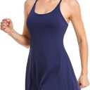 Active Women's Ultraluxe Strappy Tennis Dress with Built in Short, Athleisure L