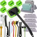 21Pcs Small Cleaning Brush Set for Car Glass & Gap Crevice Cleaning - Window/Door Tracks, Bathroom Sink, Mirrors, Window Sills, Sliding Doors, Shower Door Tracks