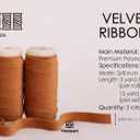 5 x Vitalizart Terracotta Velvet Ribbon Set 3/8" x 15 Yd Fall Ribbon Fabric Trim 3 Rolls * 5 Yd for Christmas Wreath Decoration Handmade Craft Ornaments Gift Wrapping & Bow Making