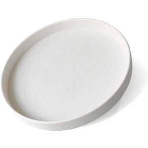 White Round Small Tray (6.5 inch) for Bathroom & Kitchen Decor - Decorative Vanity Tray, Coffee Table Tray, Countertop Organizer for Perfume, Soap, Jewelry - Sturdy Plastic Serving Tray