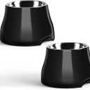 Yoken Sturdy Elevated Dog Bowls 2 Packs, Prevention of Vertebrae Disease, Non-Slip, High Capacity, Colorful Raised Bowls for Medium Small Dogs