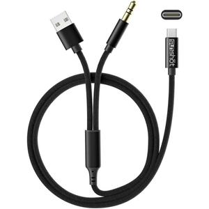 sunshot USB C to Aux Cord, USB C to 3.5mm Audio Aux Jack and USB Charging Cable, Headphone Stereo Cord, Compatible with iPhone 15 16 Pro Max Plus, iPad Pro, Galaxy S23 S22 S21 S20 Ultra, Pixel, 4Ft
