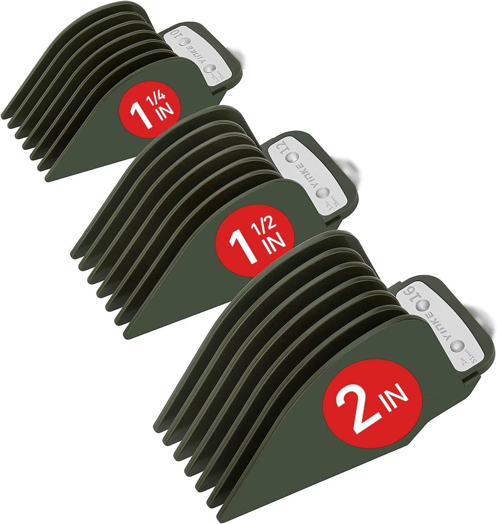 Wahl Clipper Guards NO.16 NO.12 NO.10 Premium Hair Clippers Trimmers with Metal Clip - 1 & 1/ 4" 1 & 1/ 2" 2", Fits Most Size Wahl Clippers Cutting Guide Combs (3-Piece Set)